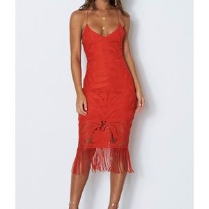 White Fox Boutique Khaleesi Dress in Cherry